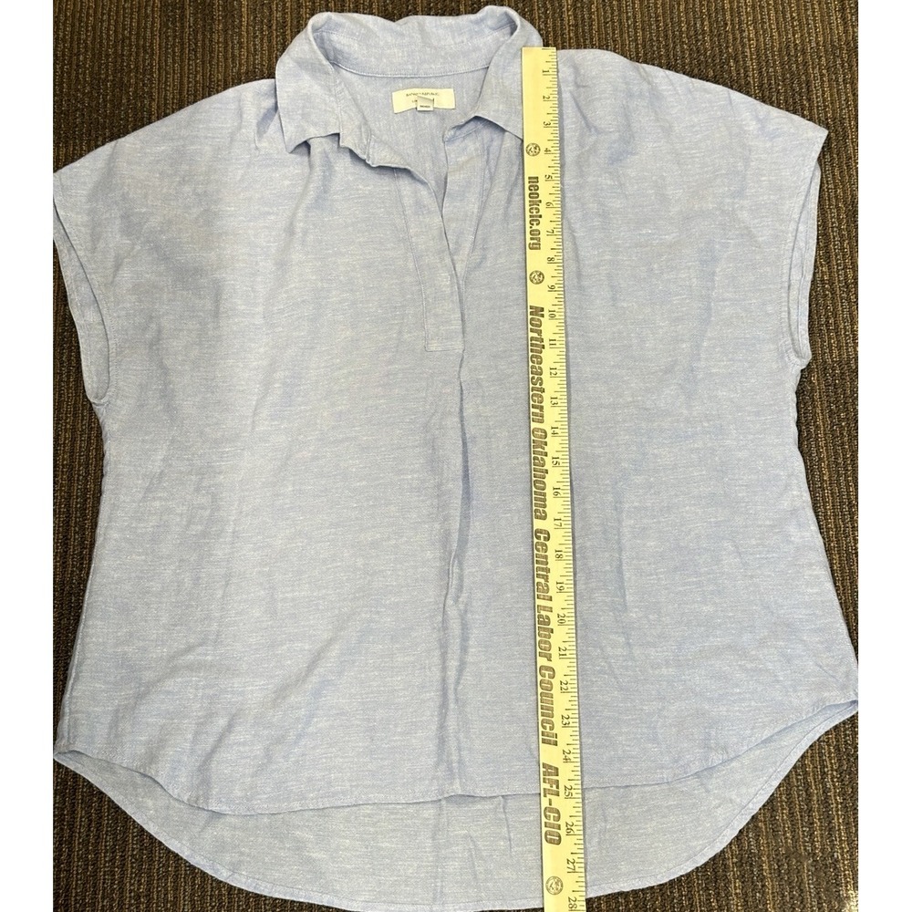 Banana Republic LinenBlend Collared Button Up Short Sleeve women's top blouse M